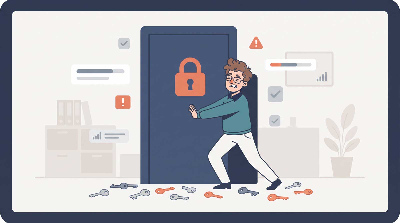 Illustration representing account and access recovery.